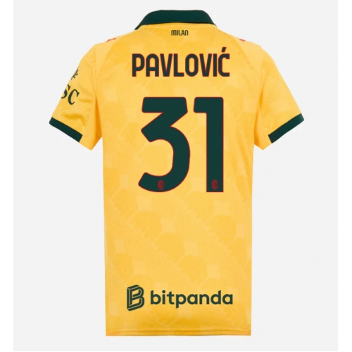 Billige Fotballdrakt AC Milan Strahinja Pavlovic #31 Replika Tredjedrakt Dame 2025-26 Kortermet Billige Fotballdrakt AC Milan Strahinja Pavlovic #31 Replika Tredjedrakt Dame 2025-26 Kortermet